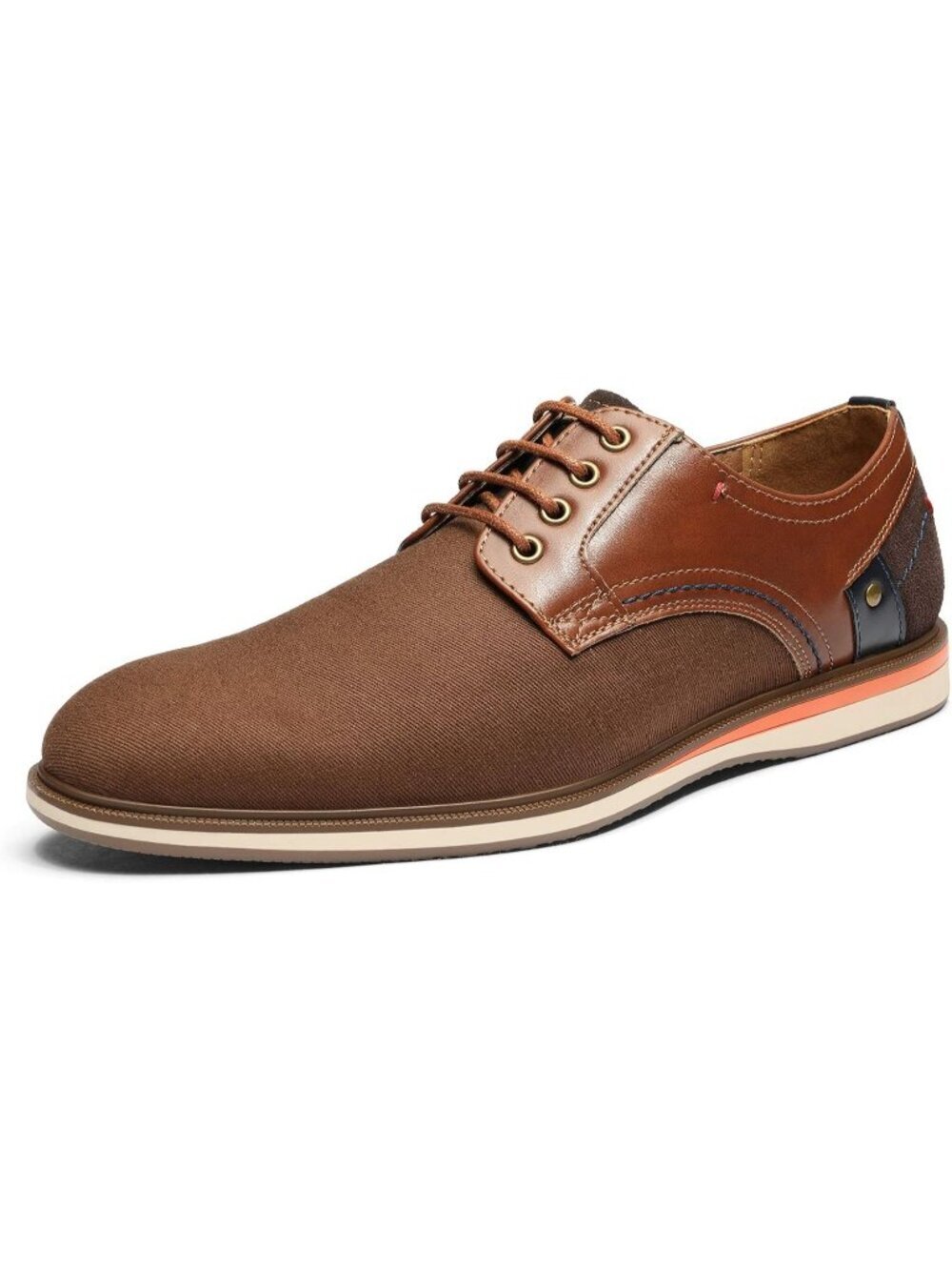 Bruno Marc Men's Brown2 Faux Leather Lace Up Non-Slip Business Casual Sneakers